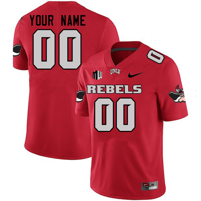 Custom UNLV Rebels Name And Number Football Jerseys-Retro Scarlet